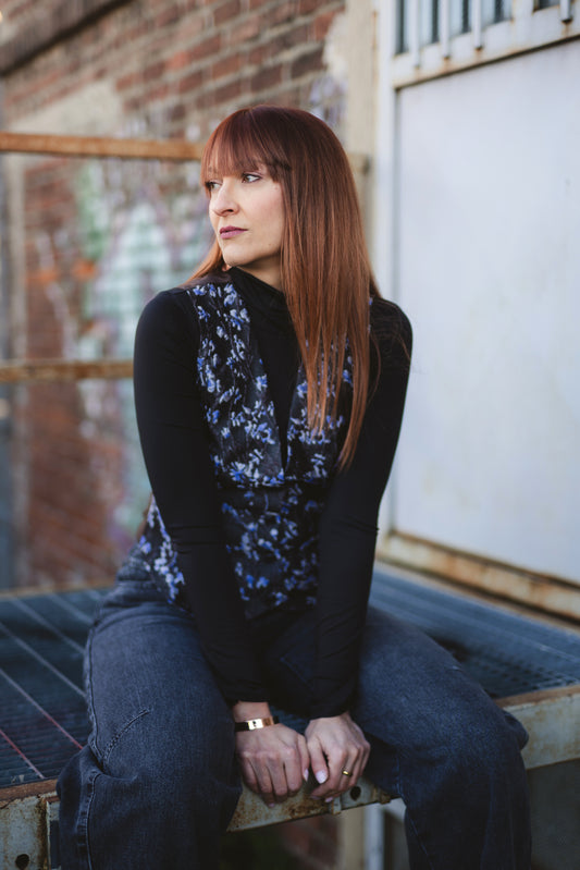 Flowers - purple & coffee