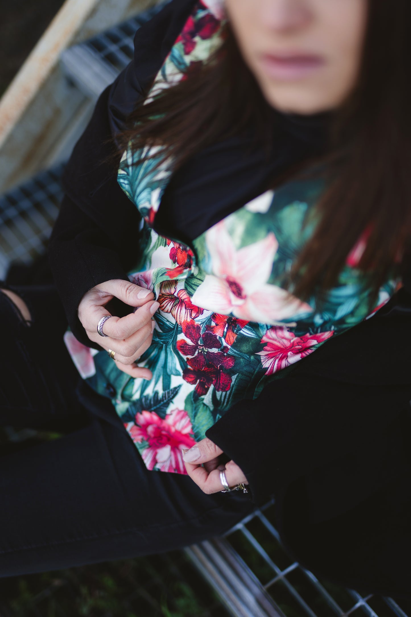 Flowers - green & pink