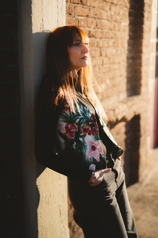 Flowers - green & pink