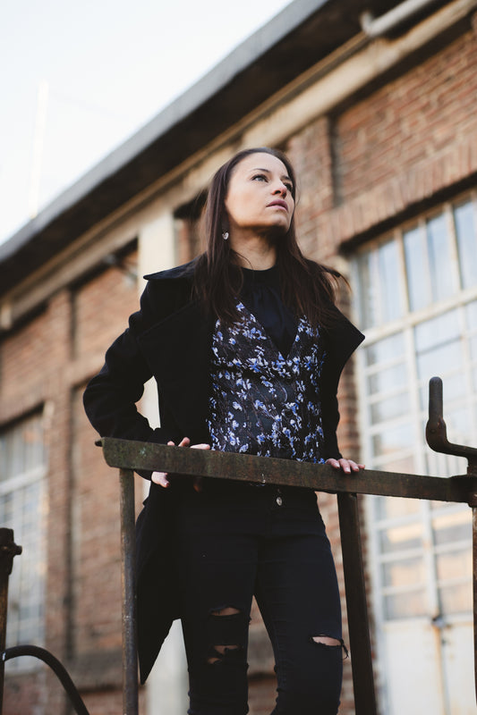 Flowers - purple & coffee